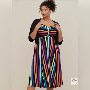 Torrid Rainbow Strappy Midi Dress